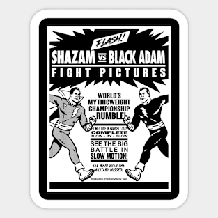 SHAZAM vs. BLACK ADAM - Fight poster 2.0 Sticker